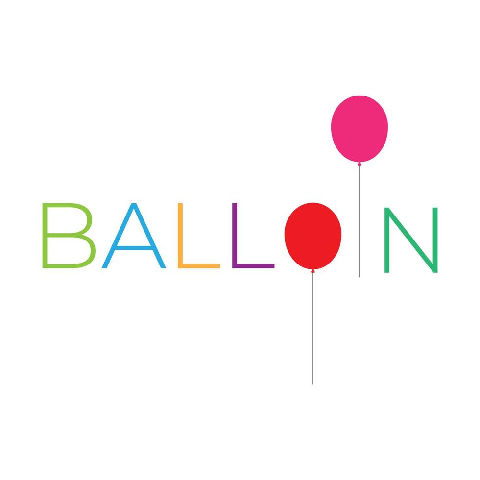 Brief bunter Ballon mit Form Ballon Logo Vektor Icon Illustration Design