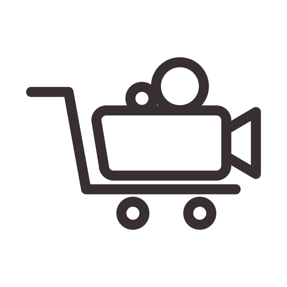 videoinspelning med shopping logotyp vektor symbol ikon design illustration