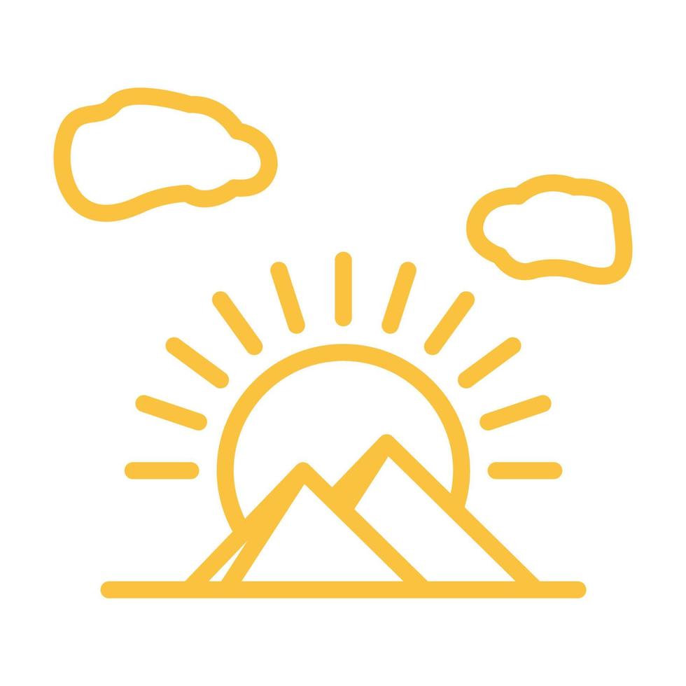 Linien Dreieck Berg mit Sonnenuntergang modernes Logo Symbol Symbol Vektorgrafik Design Illustration vektor