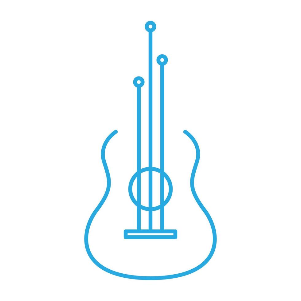 linien gitarrentechnologie logo vektor symbol illustration design