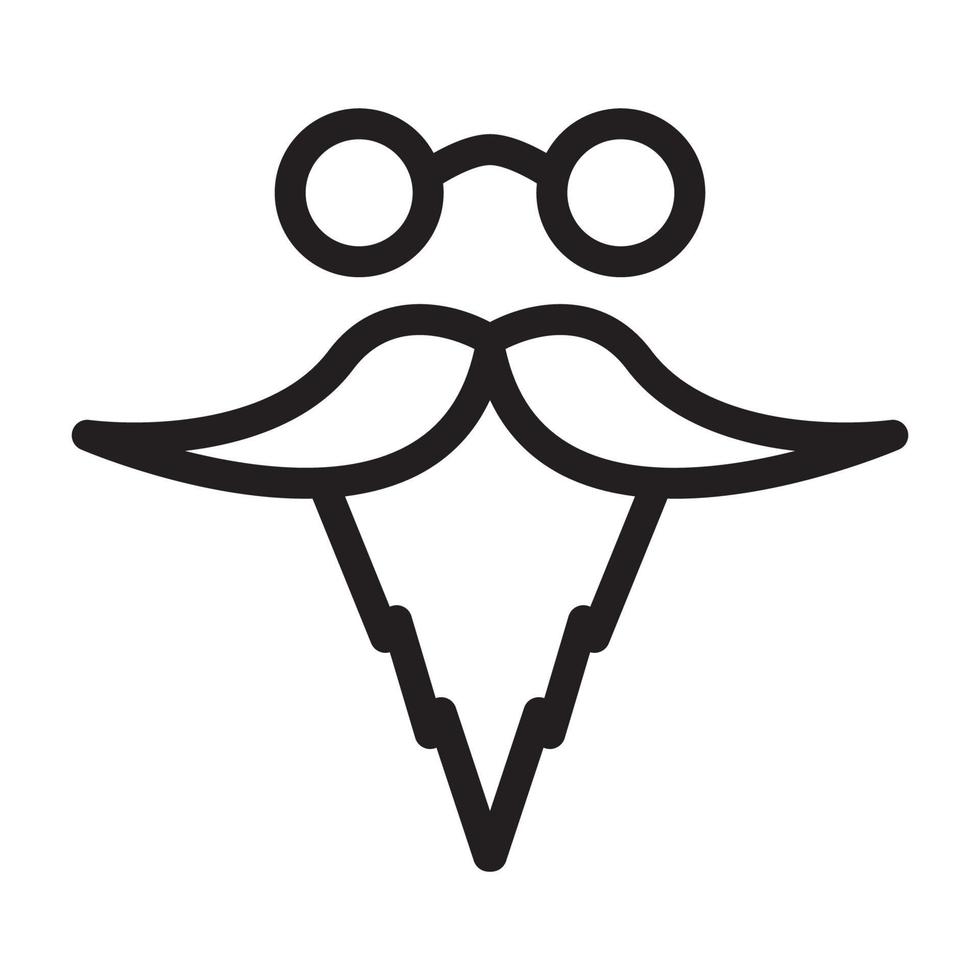 linjer skägg och mustasch man logotyp vektor symbol ikon design illustration