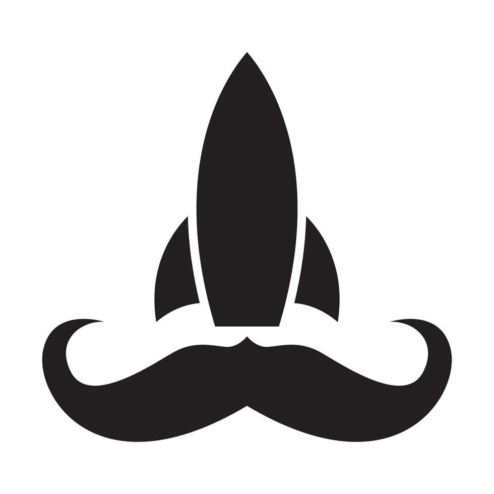 mustasch med raket logotyp vektor symbol ikon design grafisk illustration