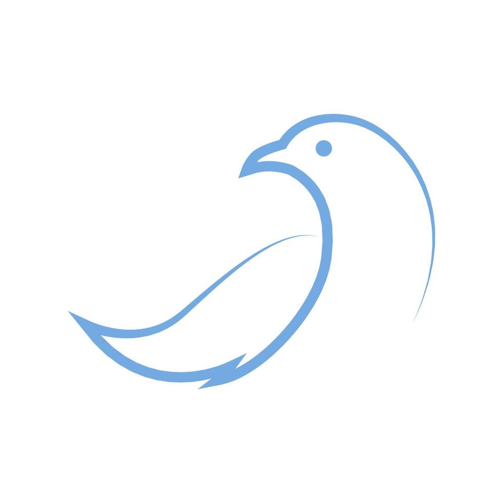 durchgehende Linie Vogel Taube Logo Symbol Symbol Vektorgrafik Design Illustration Idee kreativ vektor