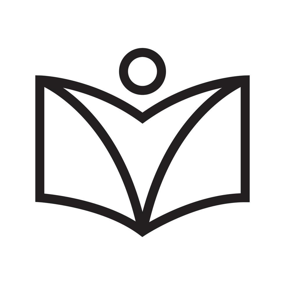 Menschen mit Buchlinien Logo Vektor Symbol Icon Design Illustration
