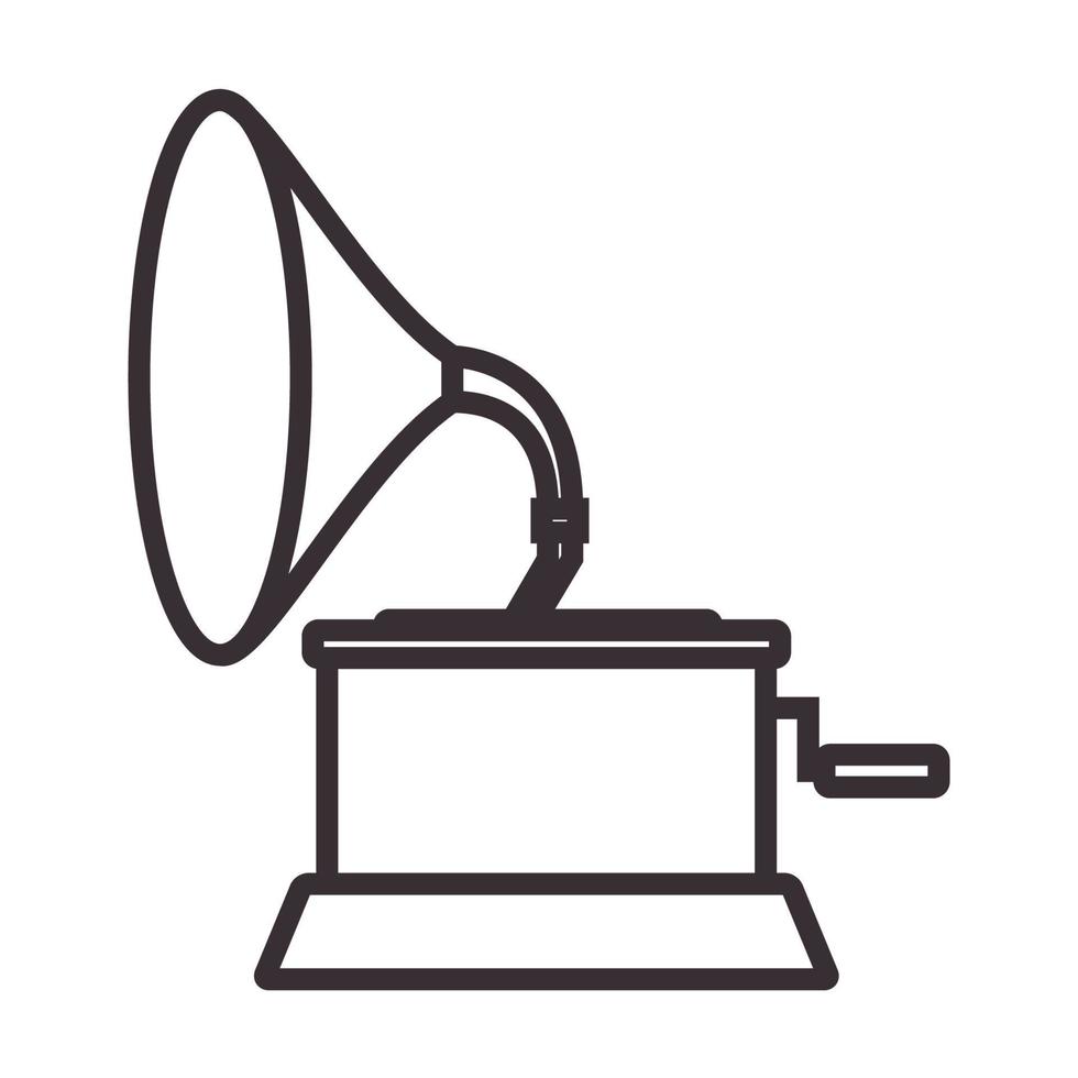 linjer grammofon klassisk musik logotyp symbol vektor ikon illustration design
