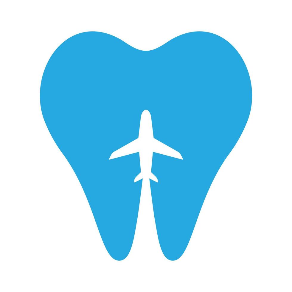 Flugzeug mit Zahn Logo Symbol Vektor Icon Illustration Grafikdesign