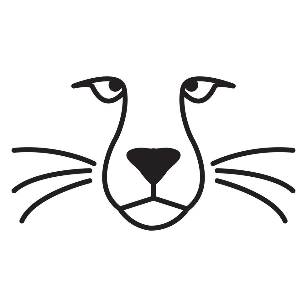 Linien einfaches Gesicht Gepard Logo Vektor Icon Illustration Design