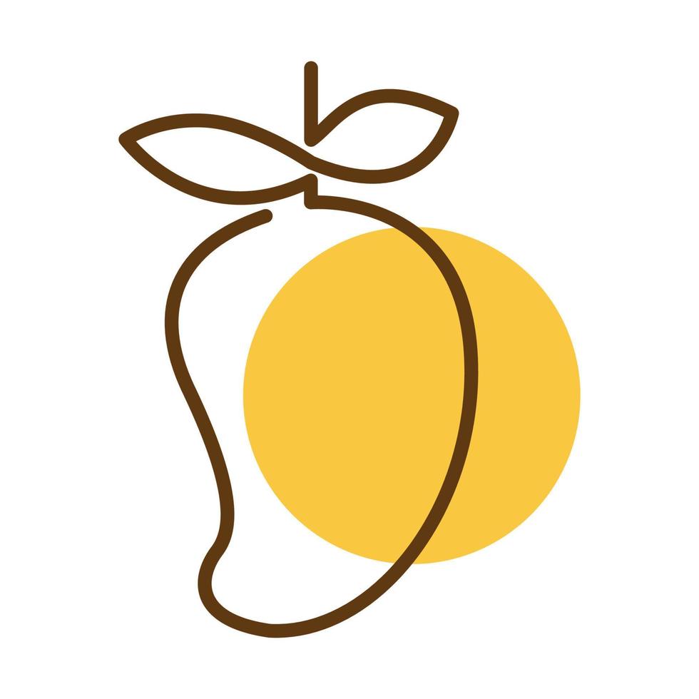 Linien Kunst bunt Mango Frucht Logo Vektor Symbol Icon Design Grafik Illustration