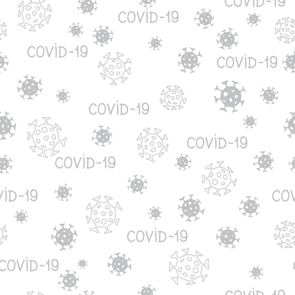 virusepidemi seamless mönster. bakgrund med illustration av nya coronavirus 2019-ncov bakgrund. dekorativ covid-19 medicinsk design. abstrakt bakterie kakel konsistens. vektor