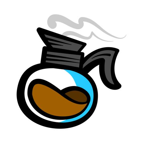 Kaffekanna Hot Drink Cartoon Illustration vektor