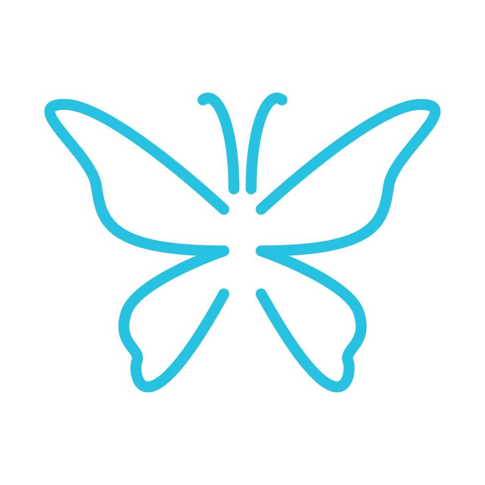 Schmetterling moderne Form einzigartige Linie Logo Symbol Symbol Vektorgrafik Design Illustration vektor