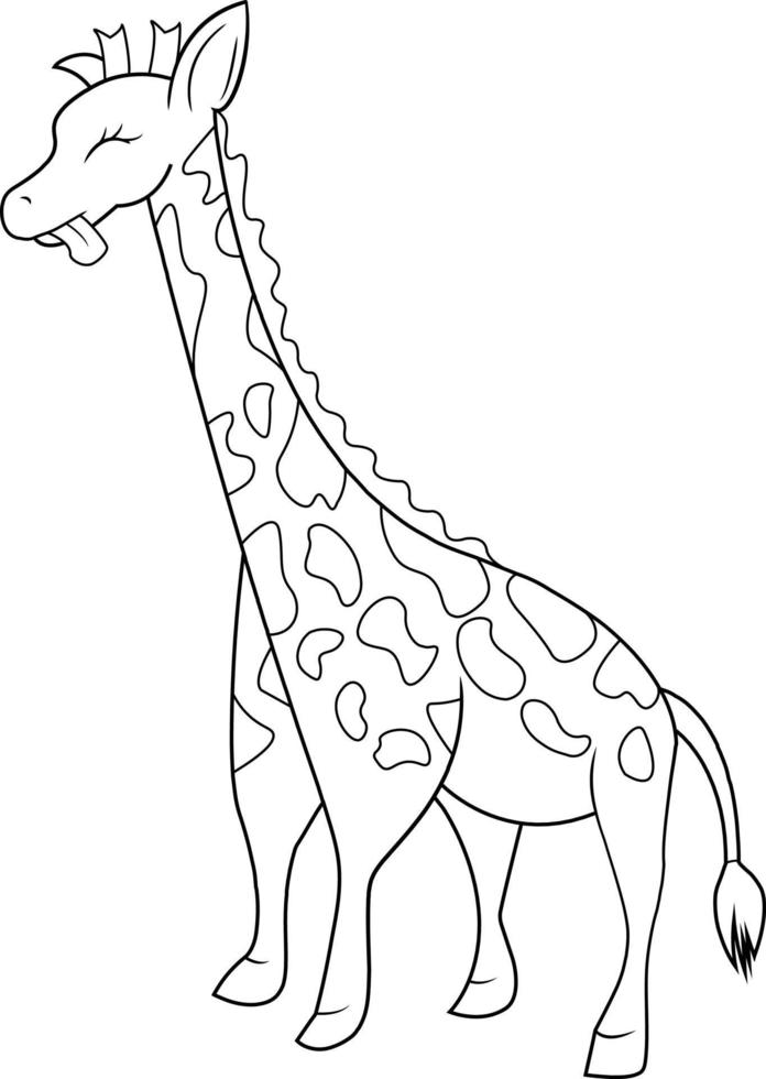 niedliche handgezeichnete babygiraffe umriss vektor