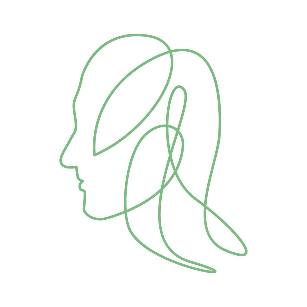 durchgehende linien frau gesicht feminin logo symbol symbol vektor grafik design illustration idee kreativ