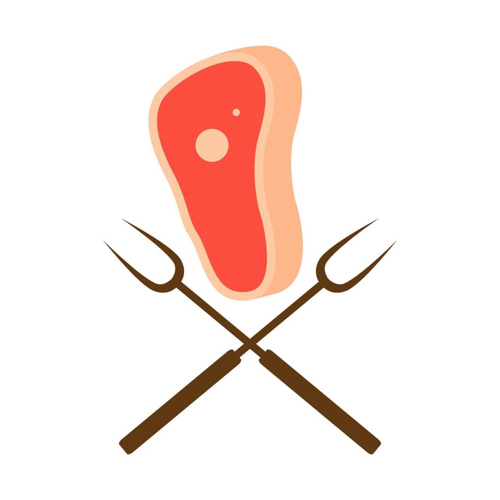 Kuh Rindfleisch Grill Vintage Logo Symbol Vektor Icon Illustration Grafikdesign