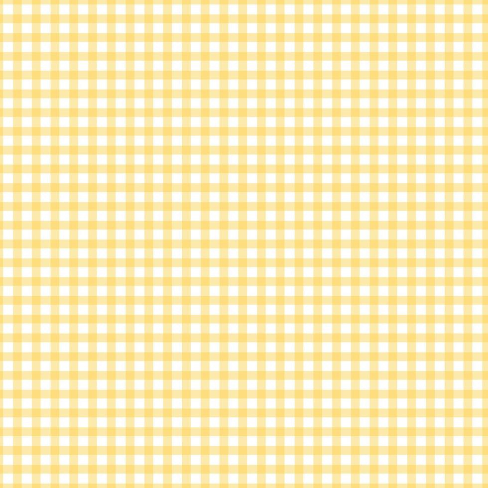 gingham mönster sömlös pläd upprepa vektor i gult och vitt. design för tryck, tartan, presentpapper, textilier, rutig bakgrund för duk
