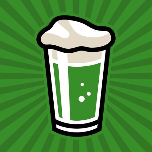 Grön irländsk öl pint glas vektor ikon