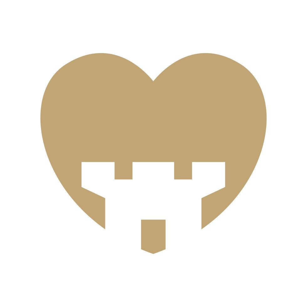 Liebe Form mit Schloss Logo Symbol Symbol Vektorgrafik Design Illustration Idee kreativ vektor