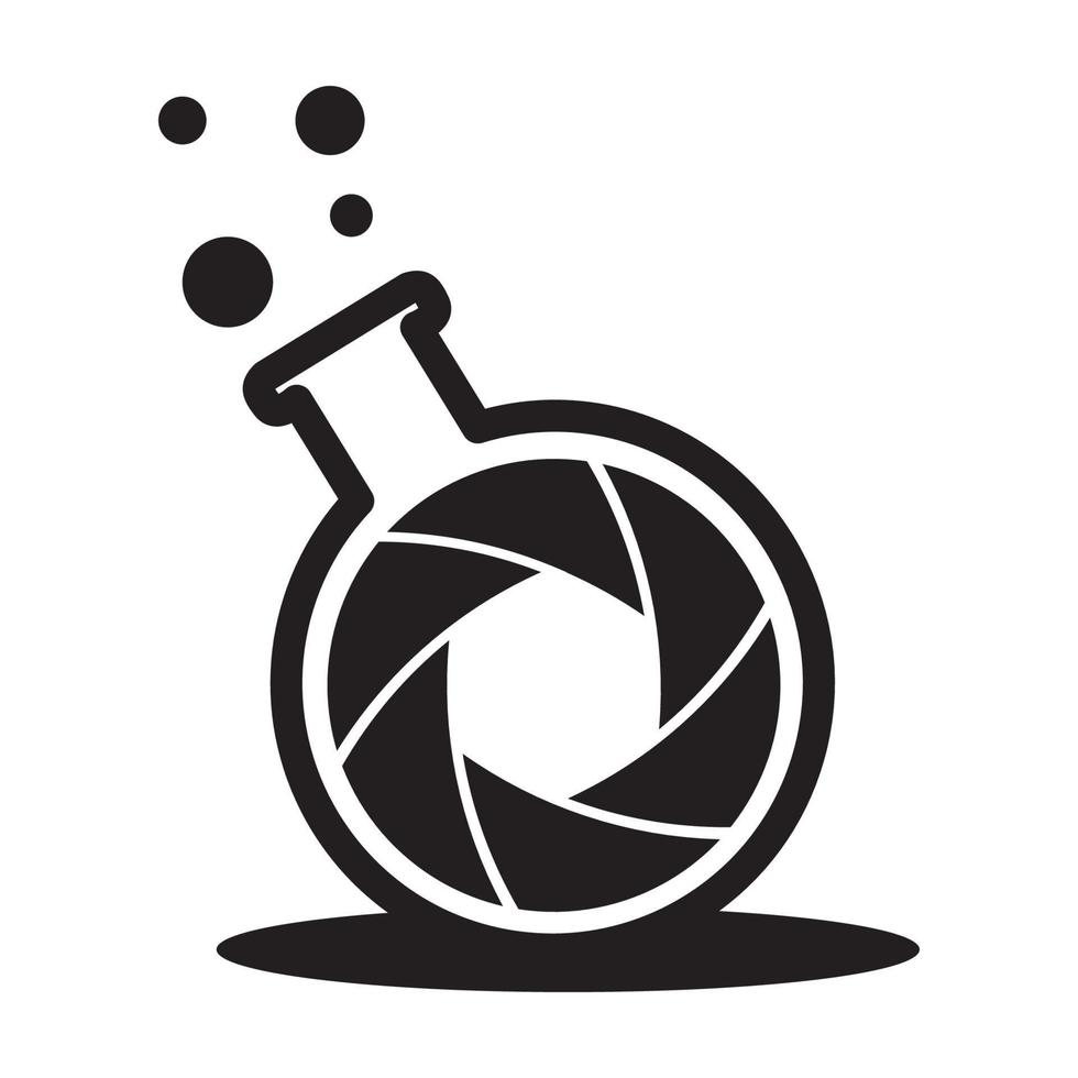 Laborkolben mit Kamera Logo Symbol Vektor Icon Illustration Grafikdesign