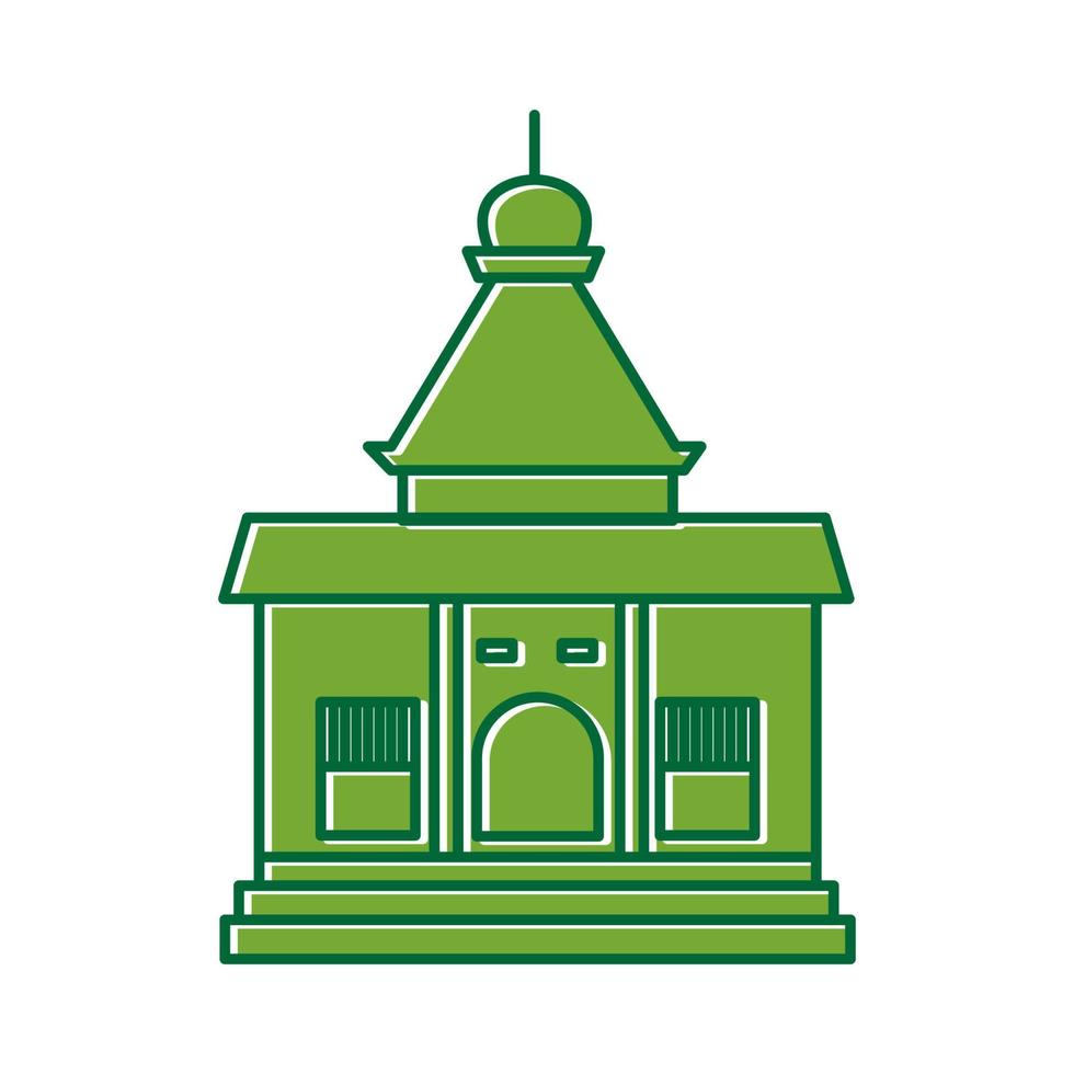 einfache gebäudearchitektur moschee kuppel linie kultur logo vektor symbol illustration design