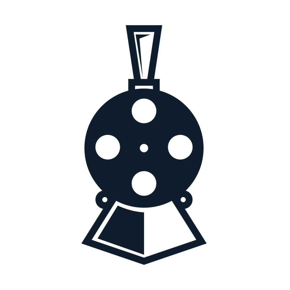 Zug mit Film-Logo-Vektor-Icon-Design vektor