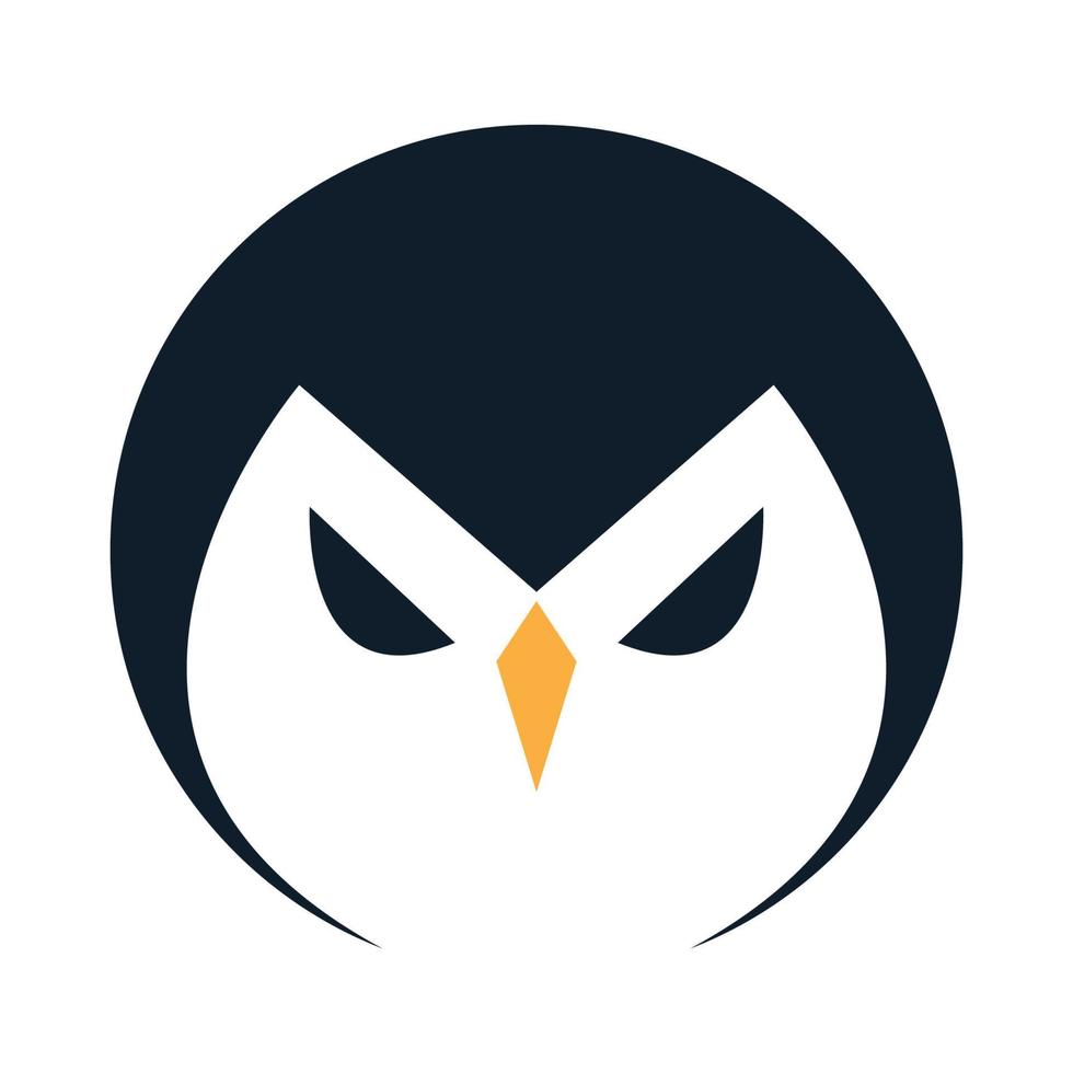 söt arg huvud ansikte av pingvin logotyp ikon vektorillustration vektor