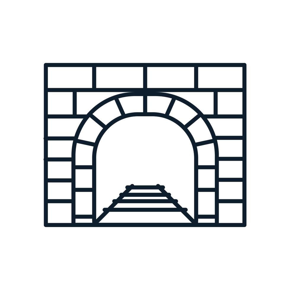 Bahntunnel Wege moderne Linie Umriss Logo Vektor Icon