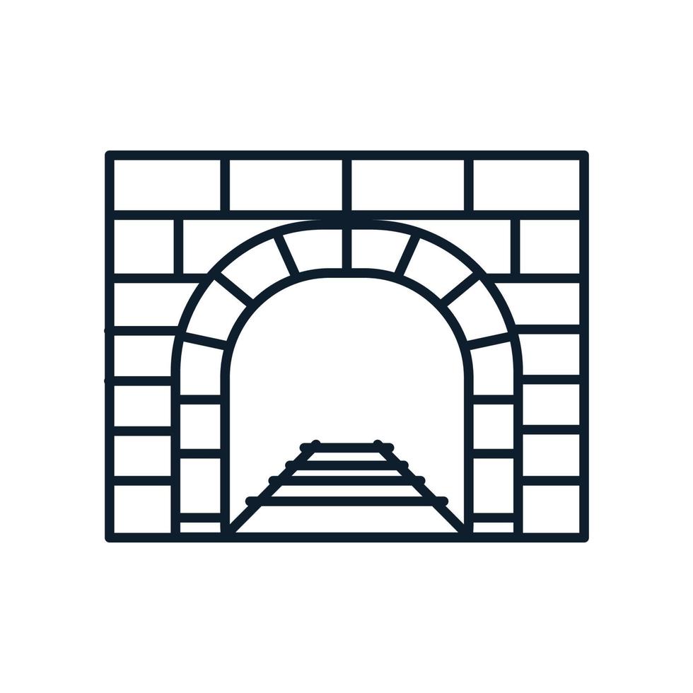 tåg tunnlar sätt modern linje kontur logotyp vektor ikon
