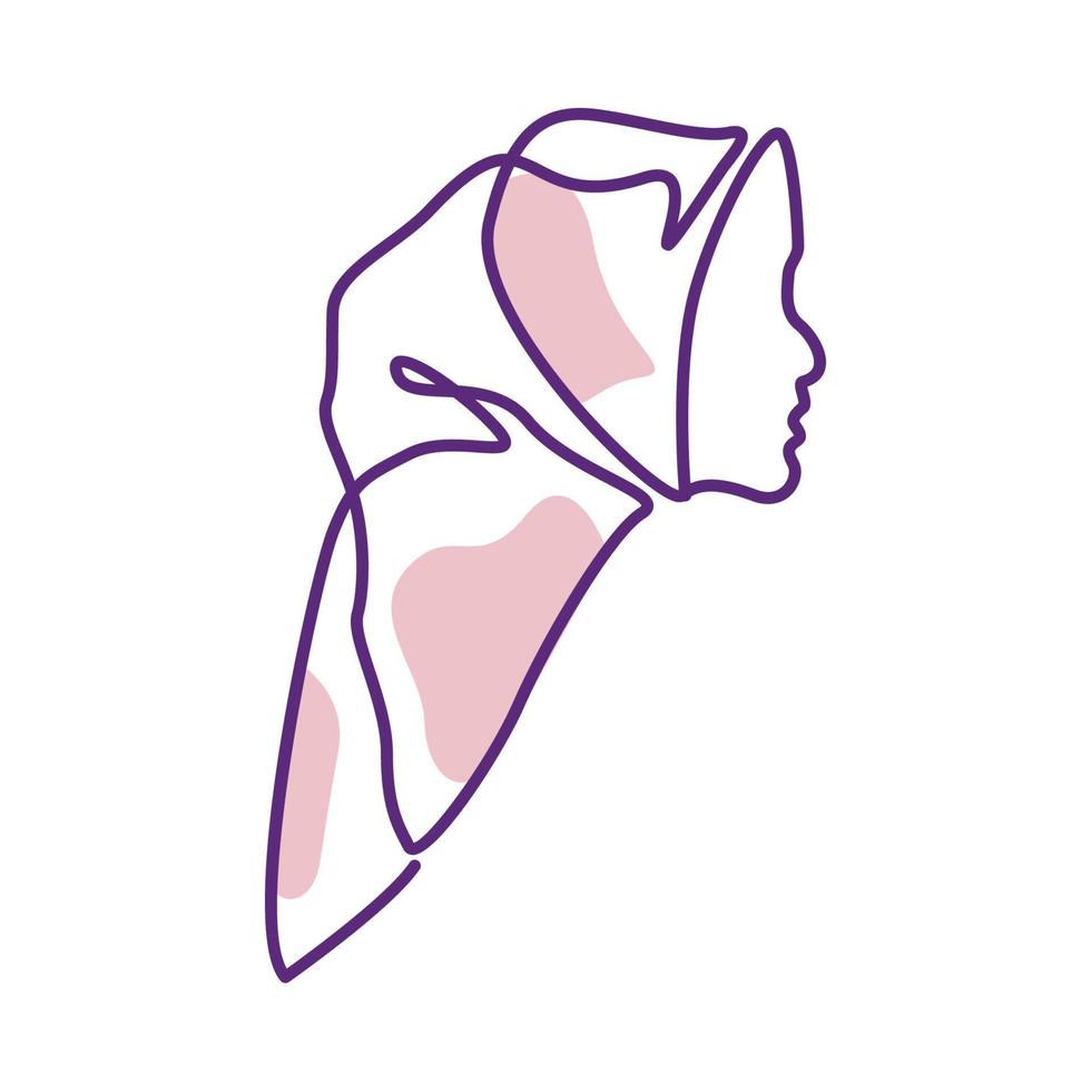 abstrakta linjer färgglada kvinnor hijab logotyp vektor symbol ikon design illustration