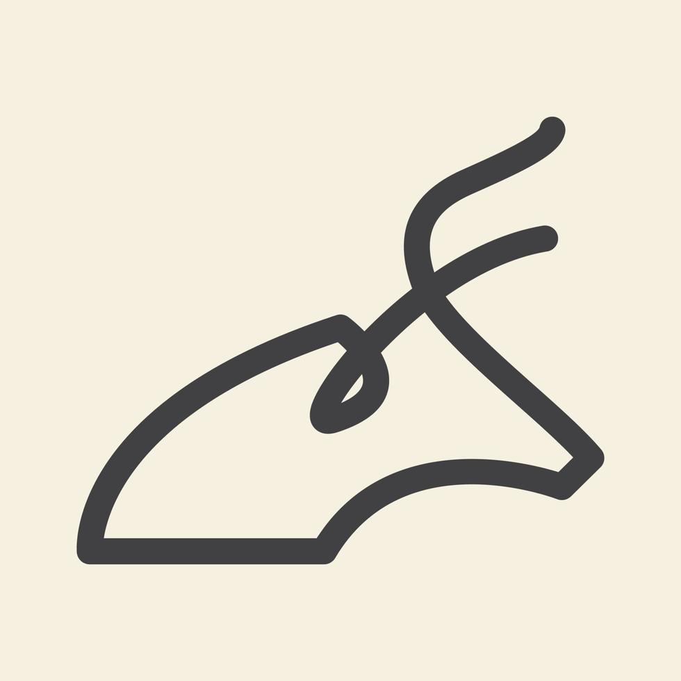 moderne Linie Kunst Hirschkopf Seite Logo Vektor Symbol Symbol Grafik Design Illustration