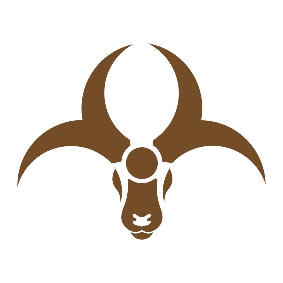 get huvud med unik horn logotyp symbol ikon vektor grafisk design illustration