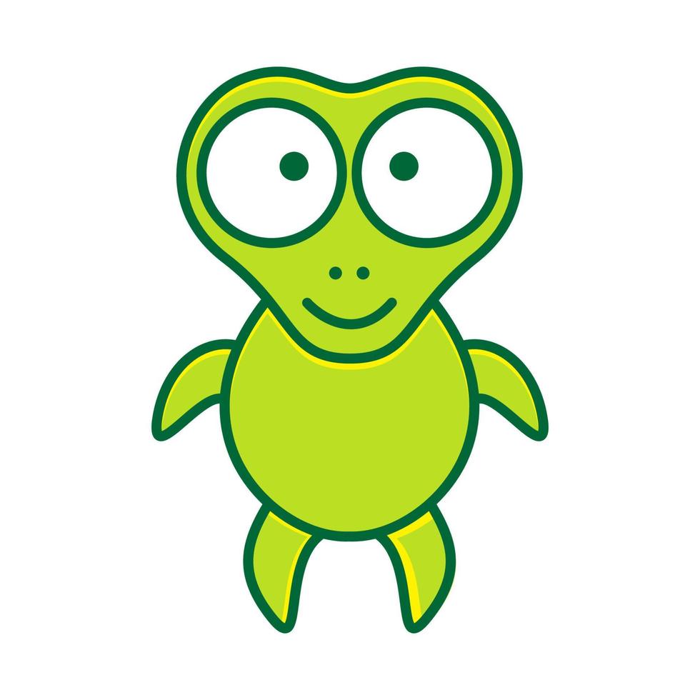 niedliche Cartoon-Baby-Schildkröte-Logo-Vektor-Symbol-Icon-Design-Illustration vektor