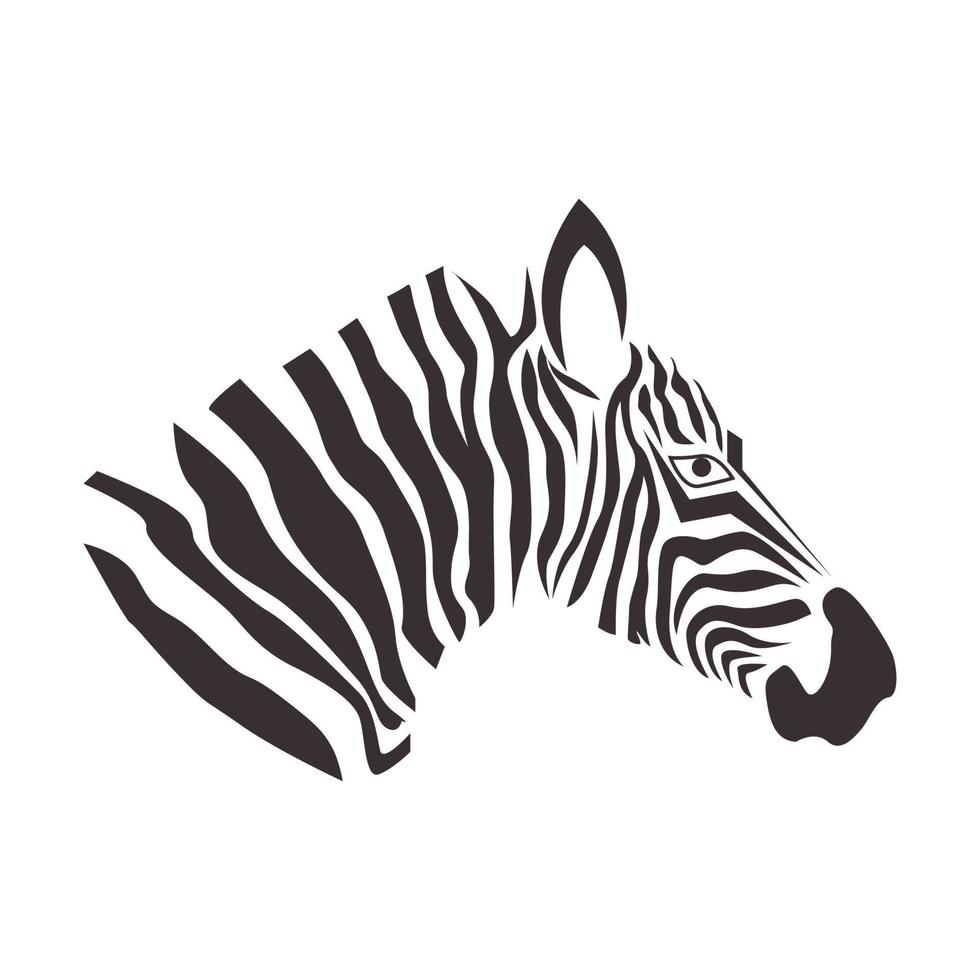 hipster huvud zebra häst logotyp vektor symbol ikon design illustration