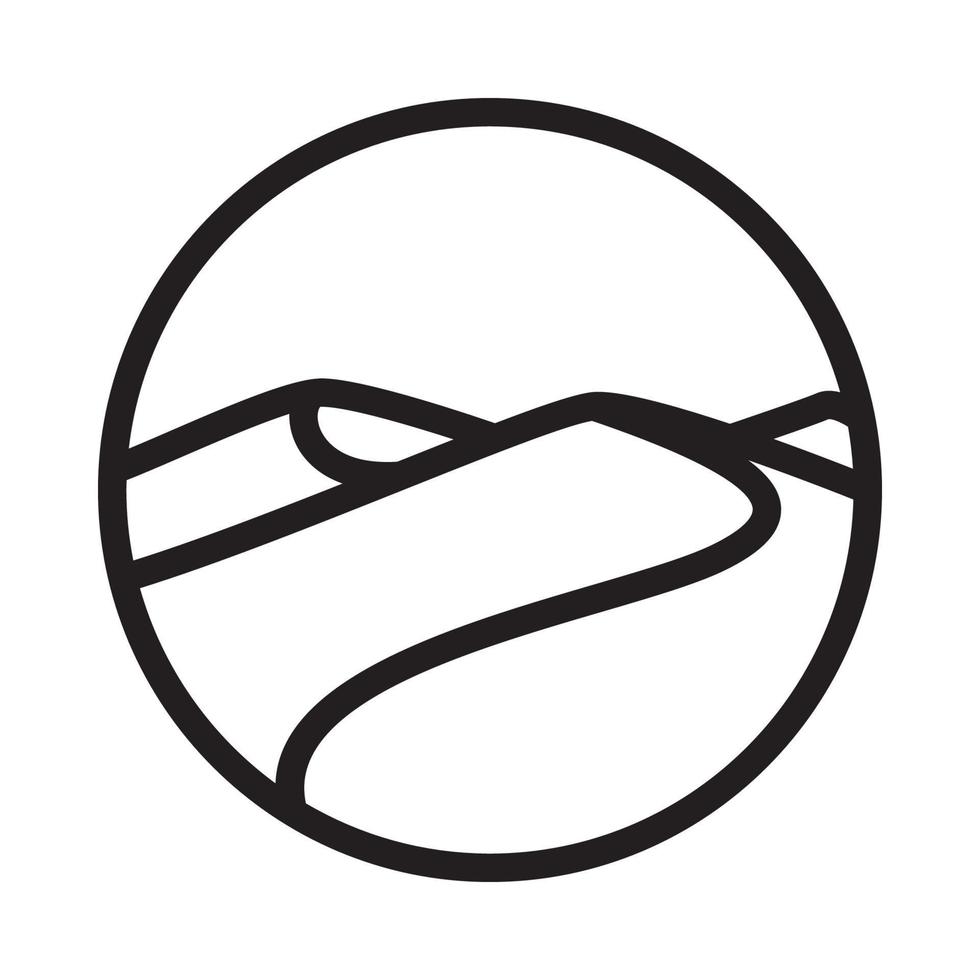 moderne formlinien wüste auf kreis logo symbol symbol vektorgrafik design illustration vektor