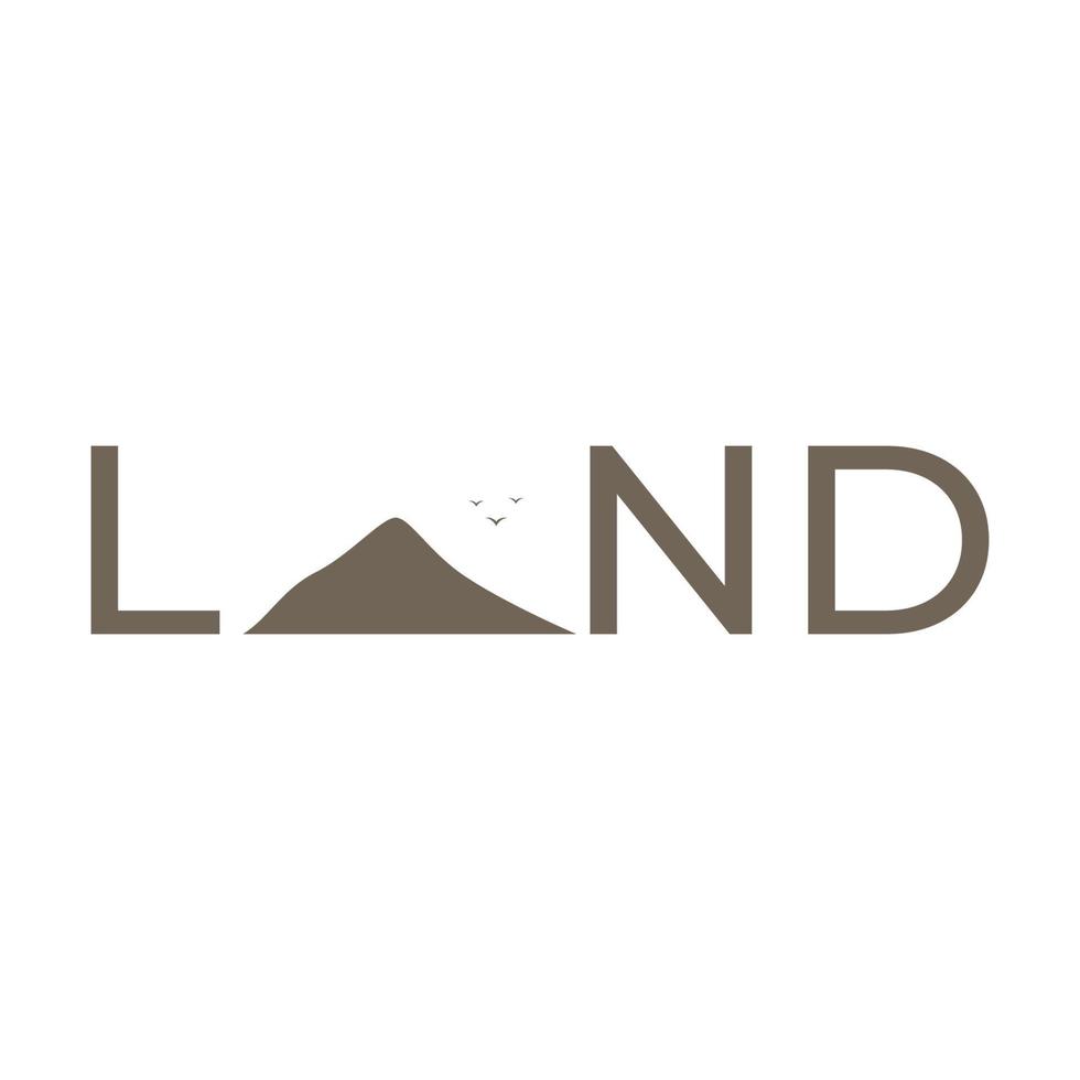Brief Land mit Landform Logo Vektor Icon Illustration Design