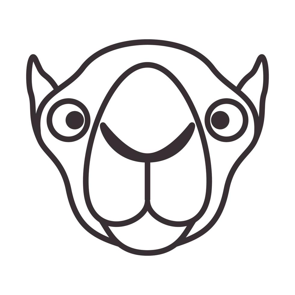 Linien niedlichen Tierkopf Kamele Logo Symbol Vektor Icon Illustration Design