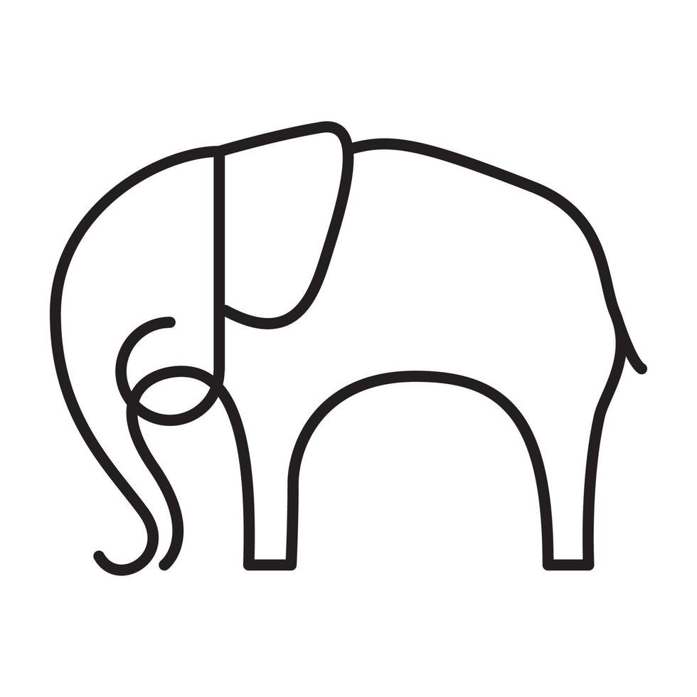 minimalistische Linien Kunst Tier Elefant Logo Vektor Symbol Icon Design Grafik Illustration