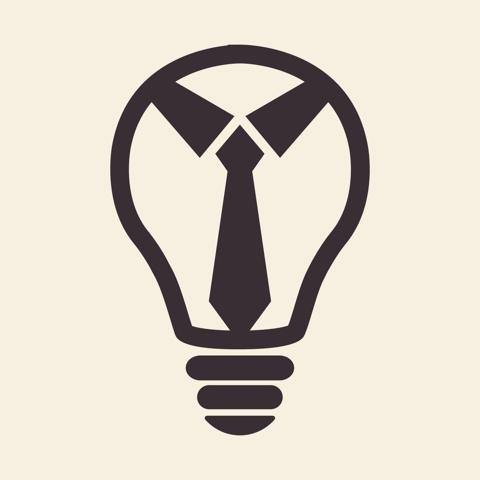 Hipster Glühbirne Lampe mit Business Krawatte Logo Symbol Symbol Vektorgrafik Design Illustration Idee kreativ vektor