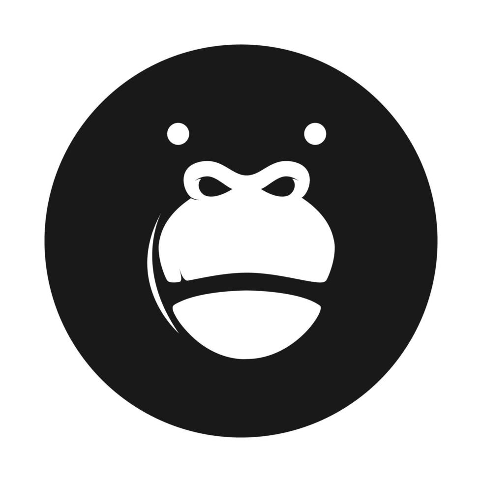 schwarzer kreis mit gorilla gesicht logo design vektorgrafik symbol symbol zeichen illustration kreative idee vektor