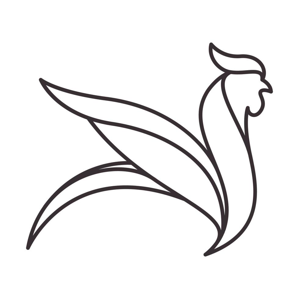 Linien moderne Form Hahn Logo Vektor Symbol Icon Design Grafik Illustration