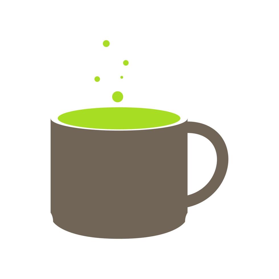 grüner Matcha-Dampf mit Tasse Logo Symbol Symbol Vektorgrafik Design Illustration Idee kreativ vektor