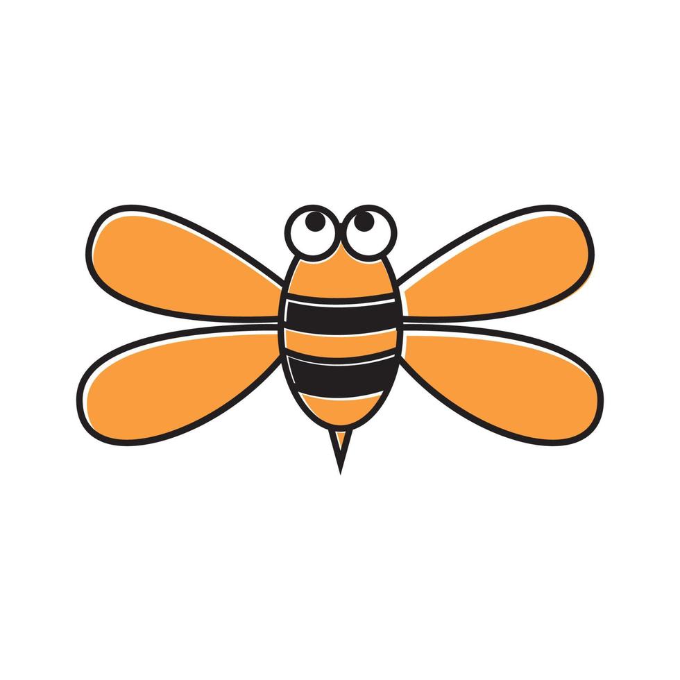 djur insekt honungsbi söt tecknad logotyp design vektor ikon symbol illustration
