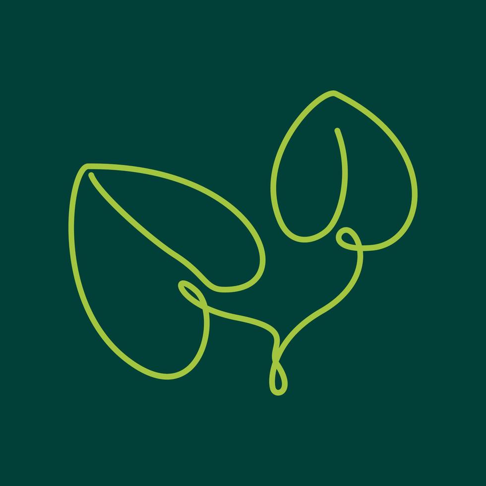gröna trädgårdsarbete växter linjekonst färgglada dekorativa logotyp design vektor ikon symbol illustration