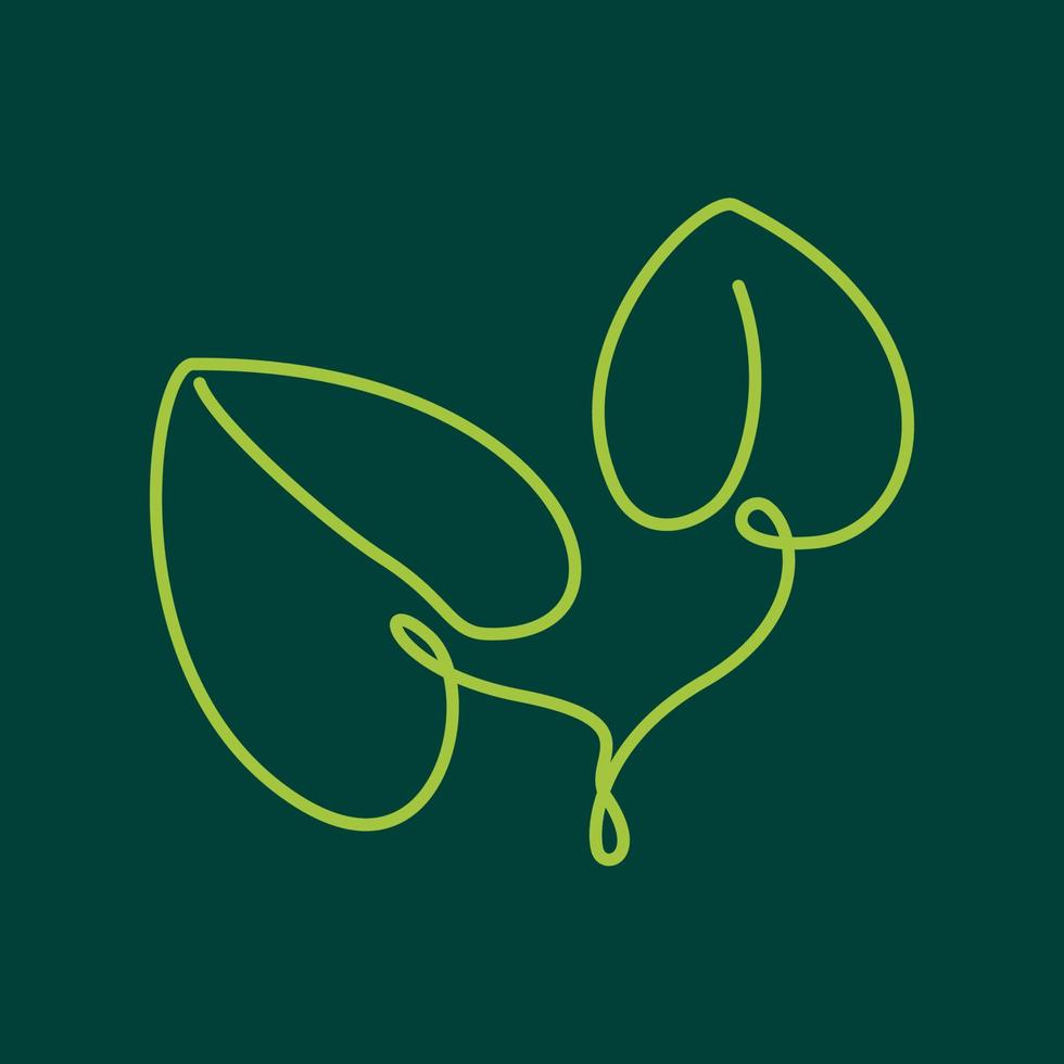 grüne gartenpflanzen linie kunst bunt dekorativ logo design vektor symbol symbol illustration