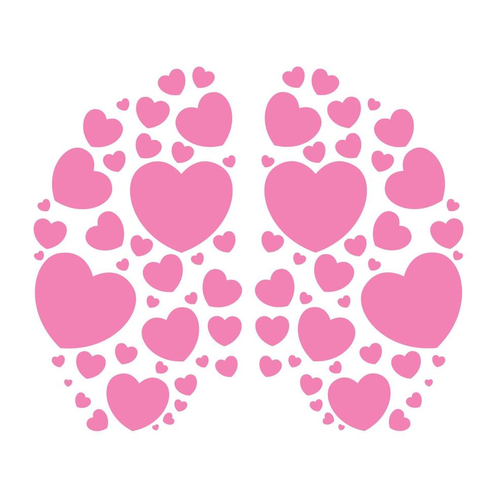 Brust abstrakt mit Liebe Logo Symbol Vektor Icon Illustration Grafikdesign