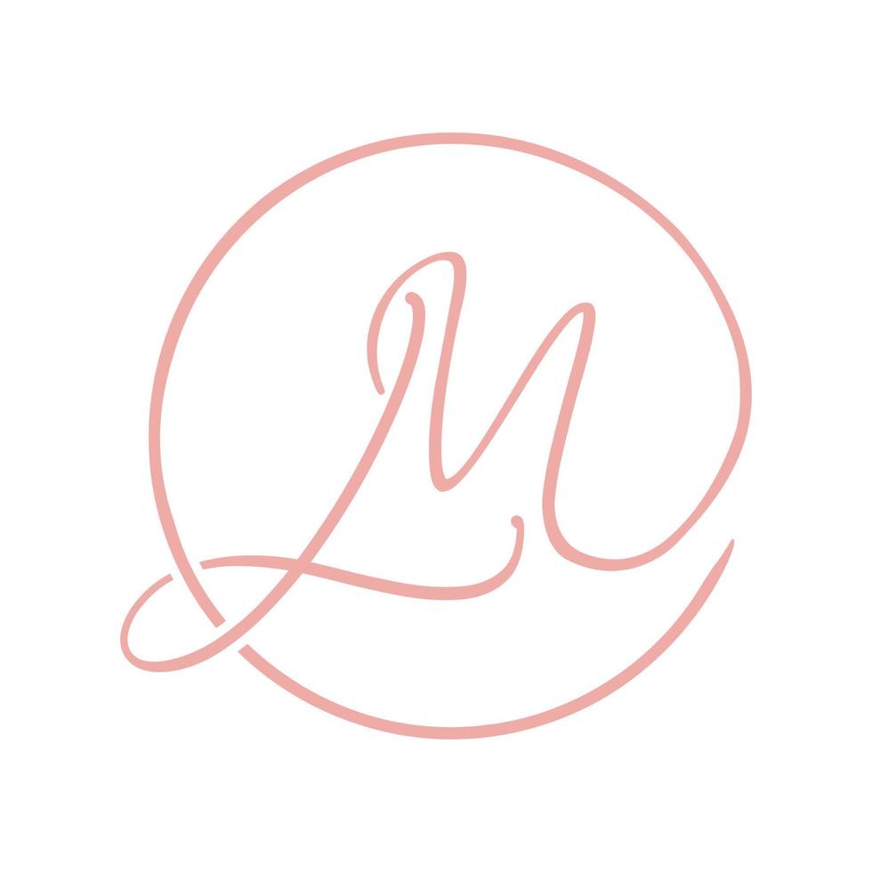 lm linjer lyx feminin logotyp symbol ikon vektor grafisk design illustration idé kreativ