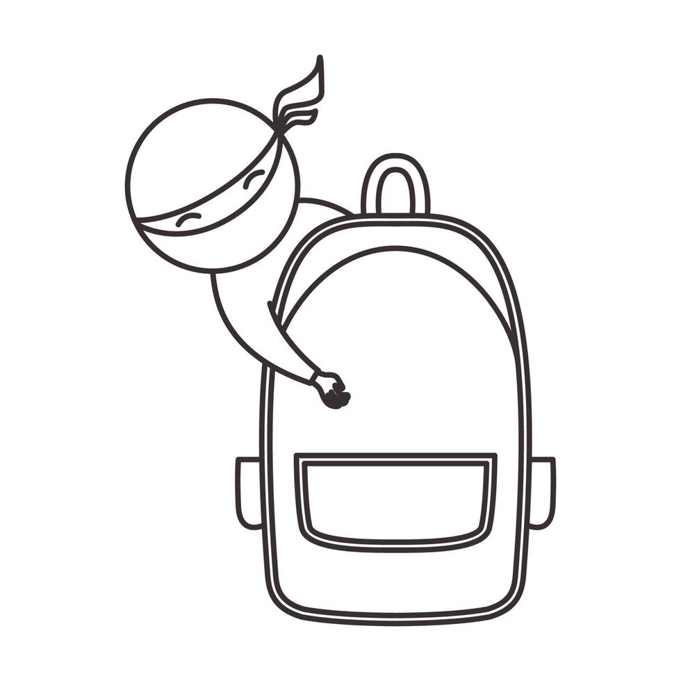 Tasche Schule mit Kindern Ninja Logo Symbol Vektor Icon Illustration Grafikdesign