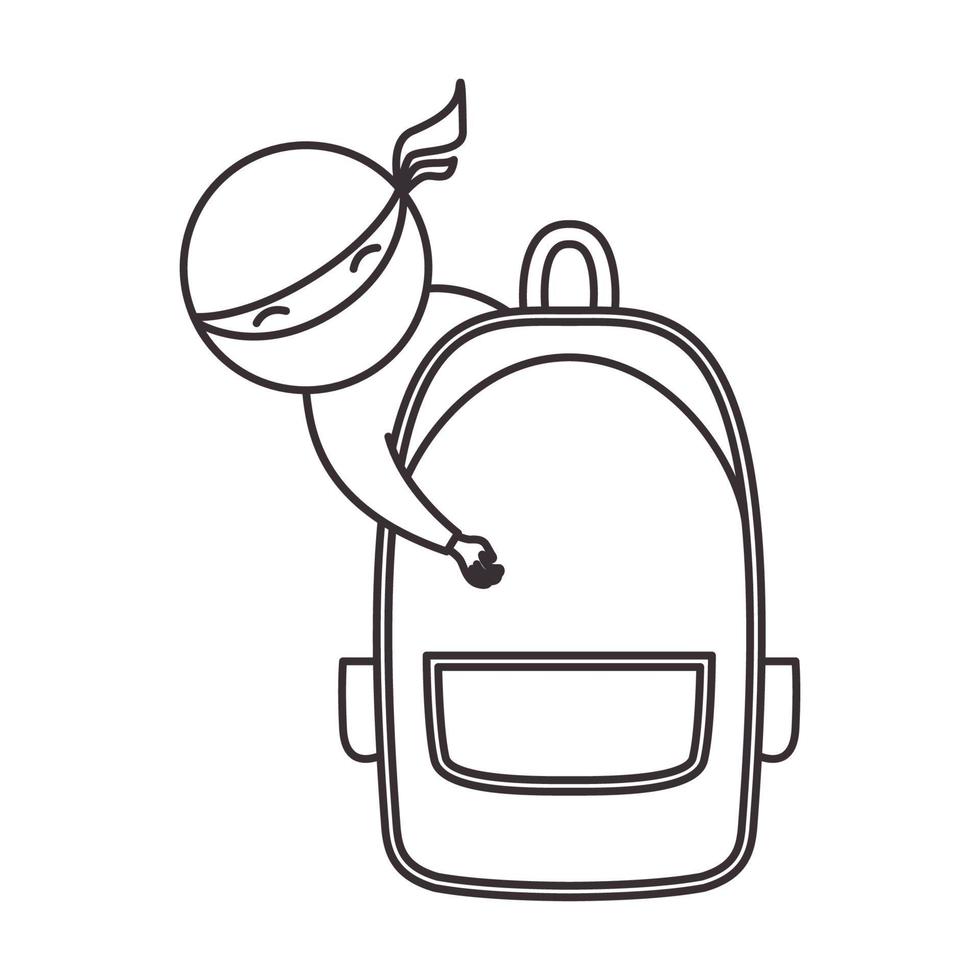 väska skola med barn ninja logotyp symbol vektor ikon illustration grafisk design