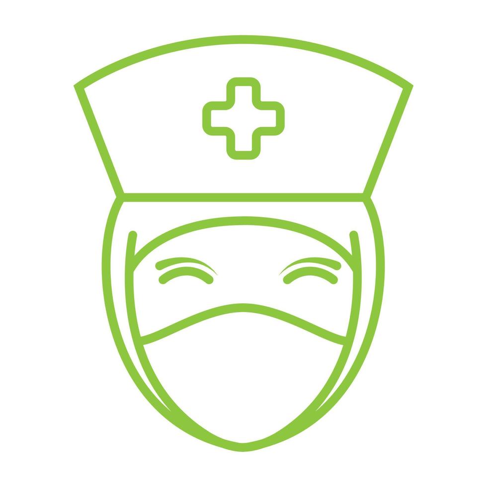 Krankenschwester Hijab Logo Symbol Vektor Icon Illustration Grafikdesign