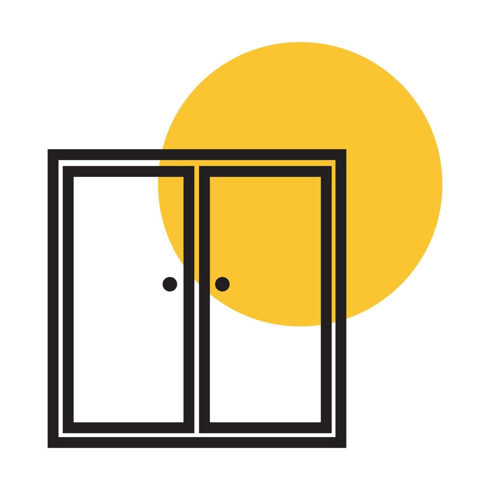 fönster linjer med solnedgång logotyp vektor symbol ikon design illustration