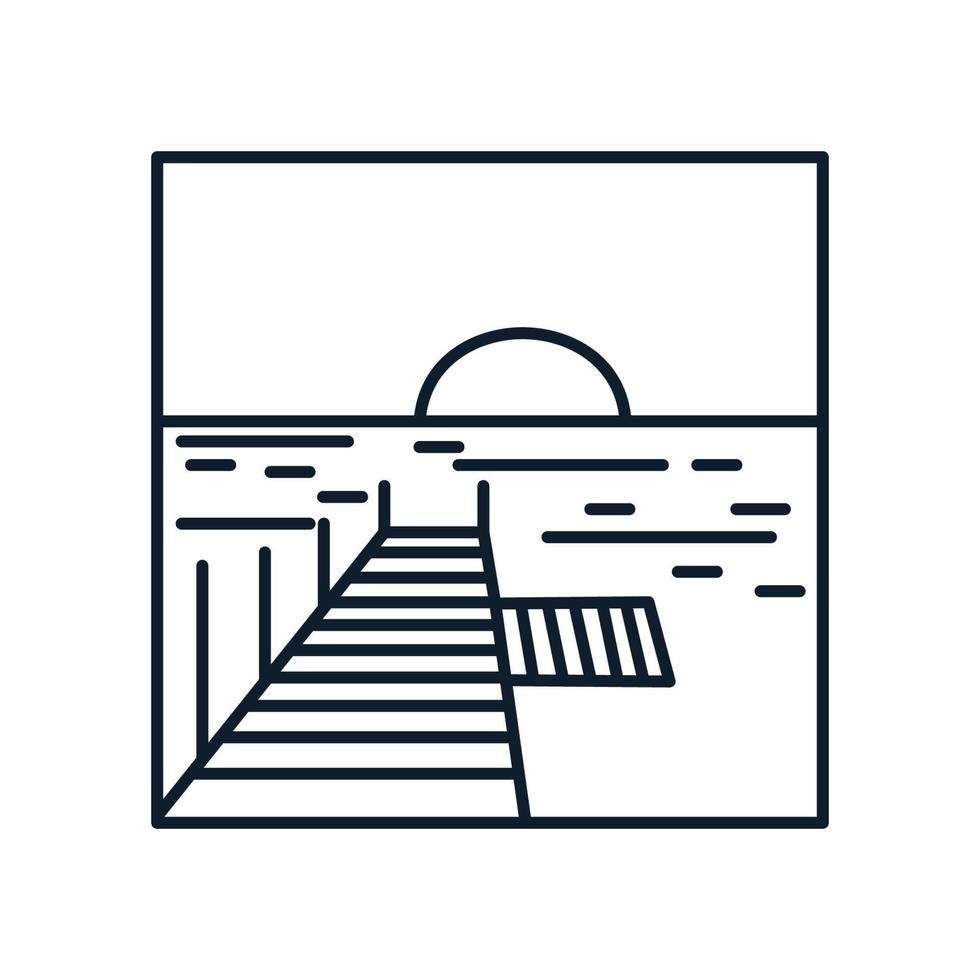 Docks Linie Umriss minimalistische Logo-Vektor-Symbol-Illustration vektor